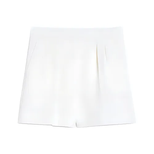 MaxMara Ivory Stretch Wool Shorts