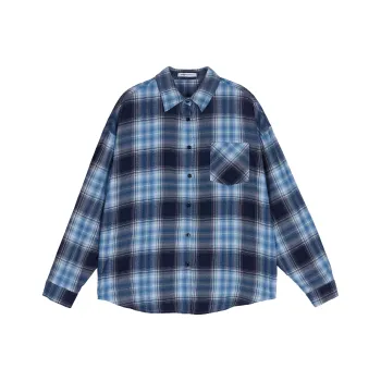 ZUOBEIKA Shirt Unisex Blue Plaid