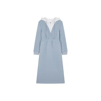 IHIMI Long Sleeved Dresses Women's Haze Blue