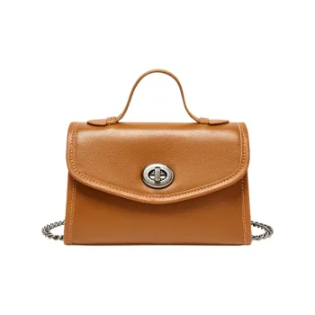 Narandu Cow Leather Handbag Small Size Women's Vegetable Tanned Brown