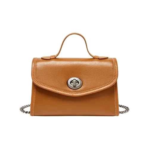 Narandu Cow Leather Handbag Small Size Women's Vegetable Tanned Brown