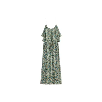 CELINE All Over Floral Patterned Gathered Dress