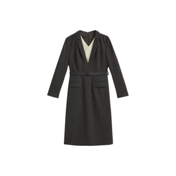 Yiner Long Sleeved Dress Women's Carbon Gray