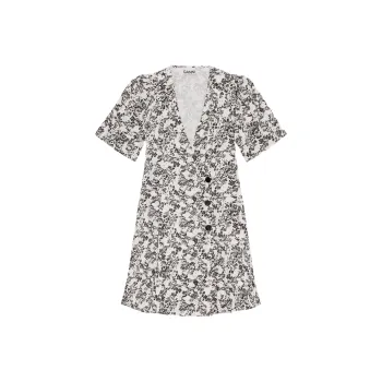 GANNI Floral print Wrap Minidress