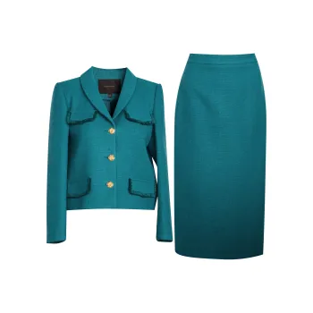 ROEYSHOUSE Business Suit Coat Women's Peacock Green