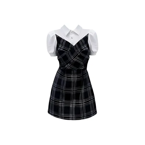 DOKZB Short Sleeved Dress Women's Black