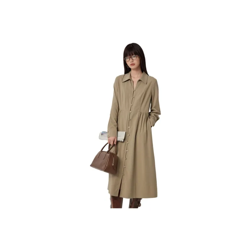 Omont Long Sleeved Dress Women's Moon Gray-0