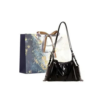 Iman's House PU Shoulder Bag Women's Black/White/Silver/Blue