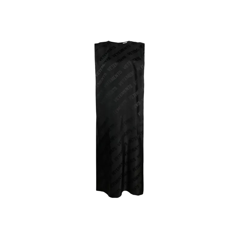 Vetements All Over Logo Embossed Loose Fit Dress-0