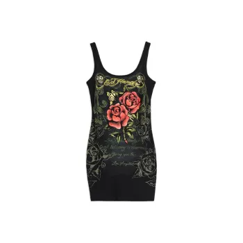 Ed Hardy SS24 Slip Dresses Women's Black