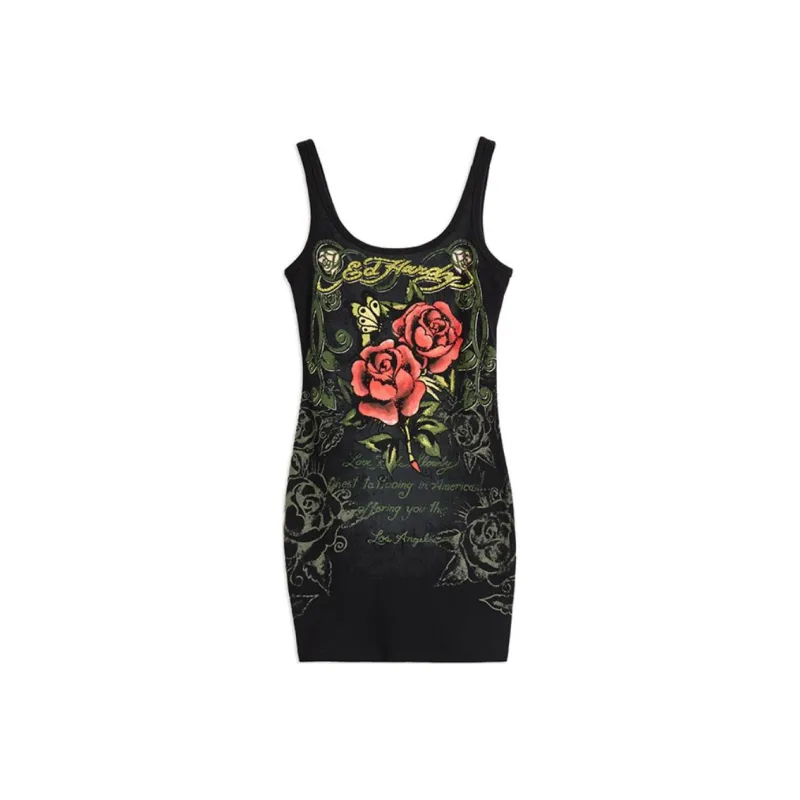 Ed Hardy SS24 Slip Dresses Women's Black-0