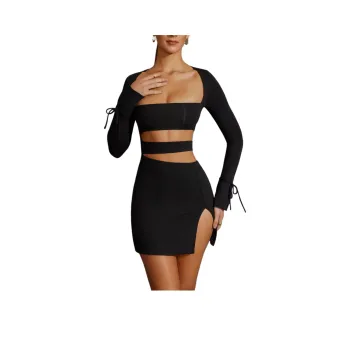 OH POLLY ENYA Long-Sleeved Dresses Women's Black