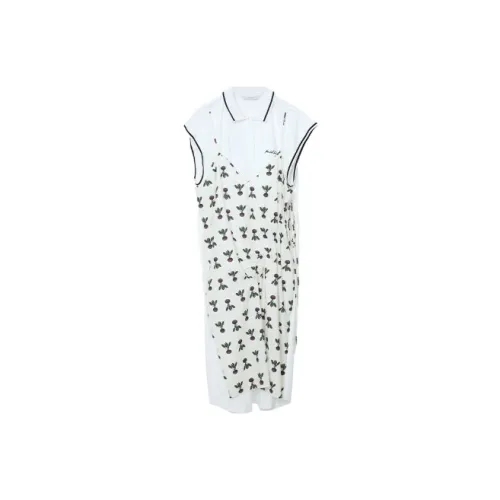 PushBUTTON Short-Sleeved Dresses Women's White