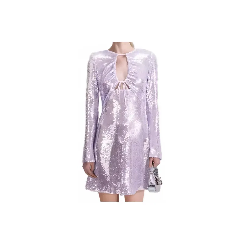 Self portrait Long Sleeved Dress Women's Lilac-0