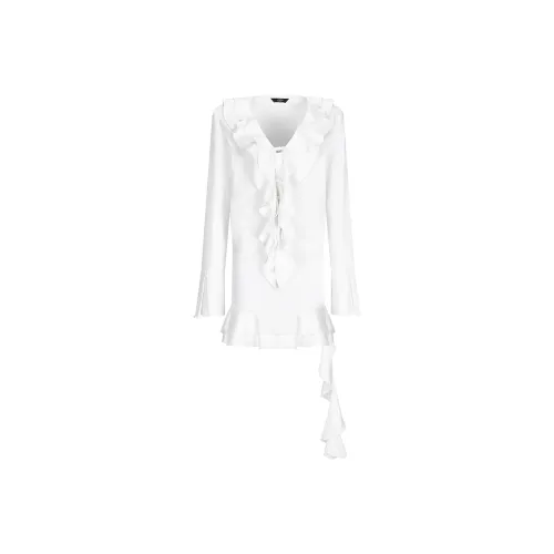 AZEPAM Long Sleeved Dresses Women's White