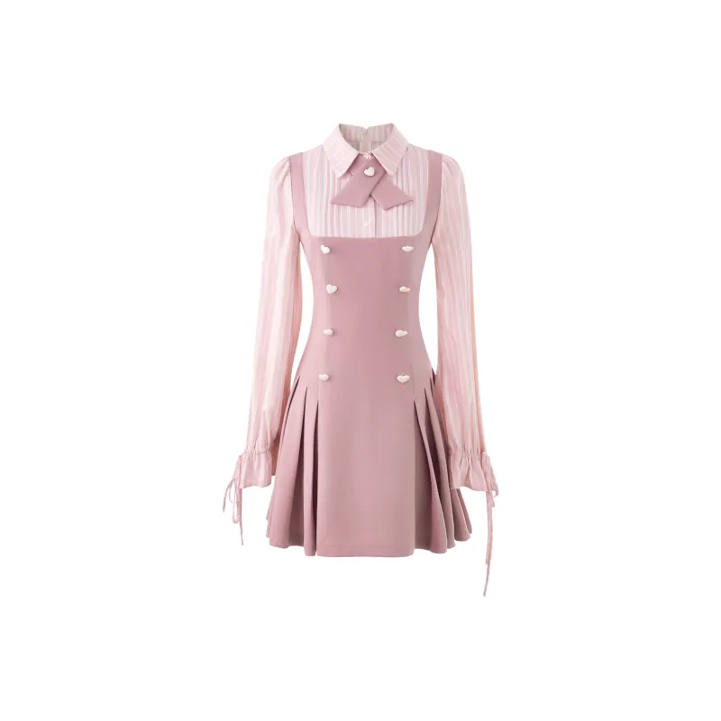 Blovelan Long Sleeved Dresses Women's Sweet Taro Pink-0