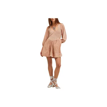 FREE PEOPLE Farrier Velvet Mini Dress Long-Sleeved Dresses Women's Winter Blooms