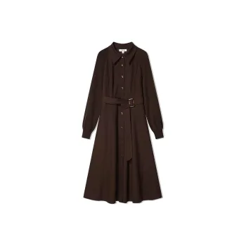 COVERINS Long Sleeved Dress Women's Dark Coffee