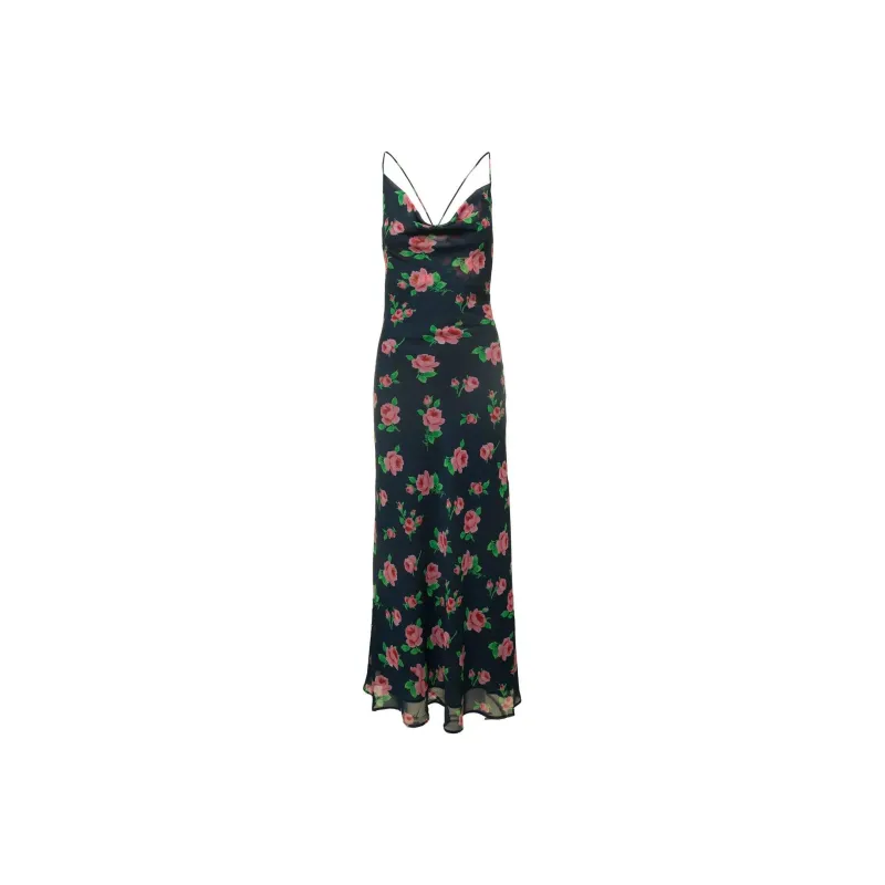 Rotate Birger Christensen Rose print Chiffon Maxi Dress-0