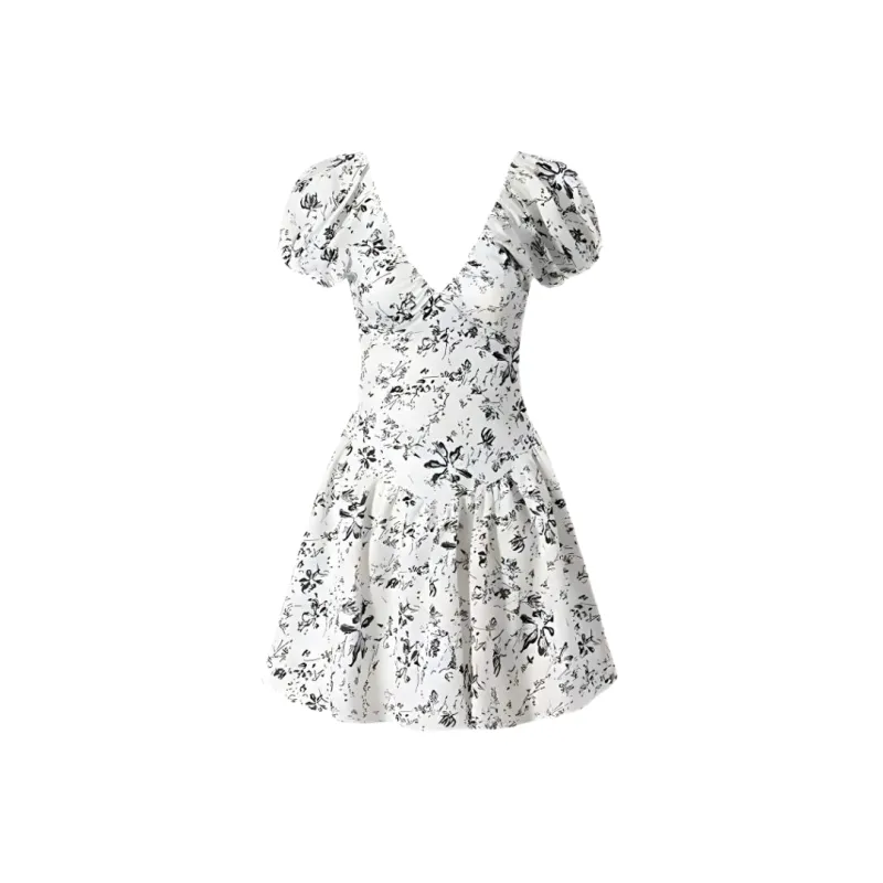 ABBY GODDESS Short Sleeved Dress Women's Ecru-0