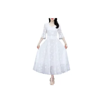 AHDO Short Sleeved Dress Women's White