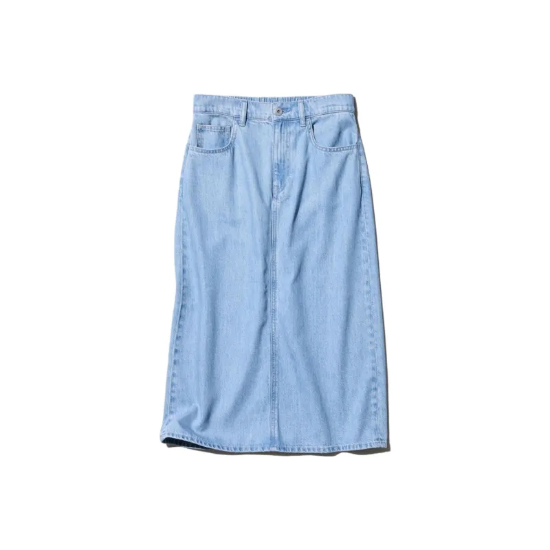 UNIQLO Denim Long Skirts Women's Sky Blue-0