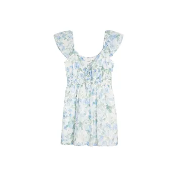 Hollister Short-Sleeved Dresses Women's Light Blue All Over Print