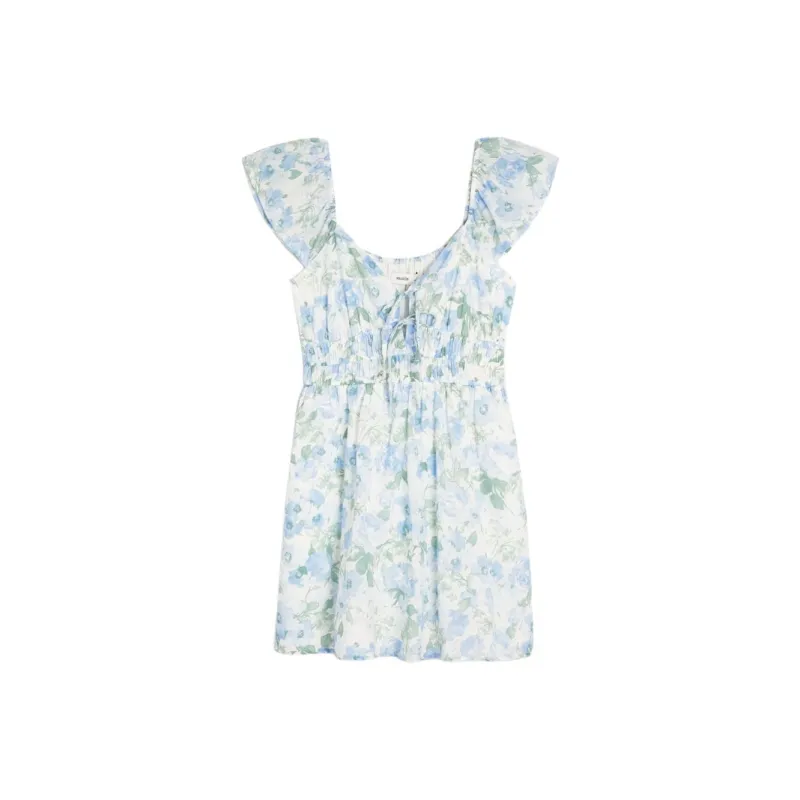 Hollister Short-Sleeved Dresses Women's Light Blue All Over Print-0