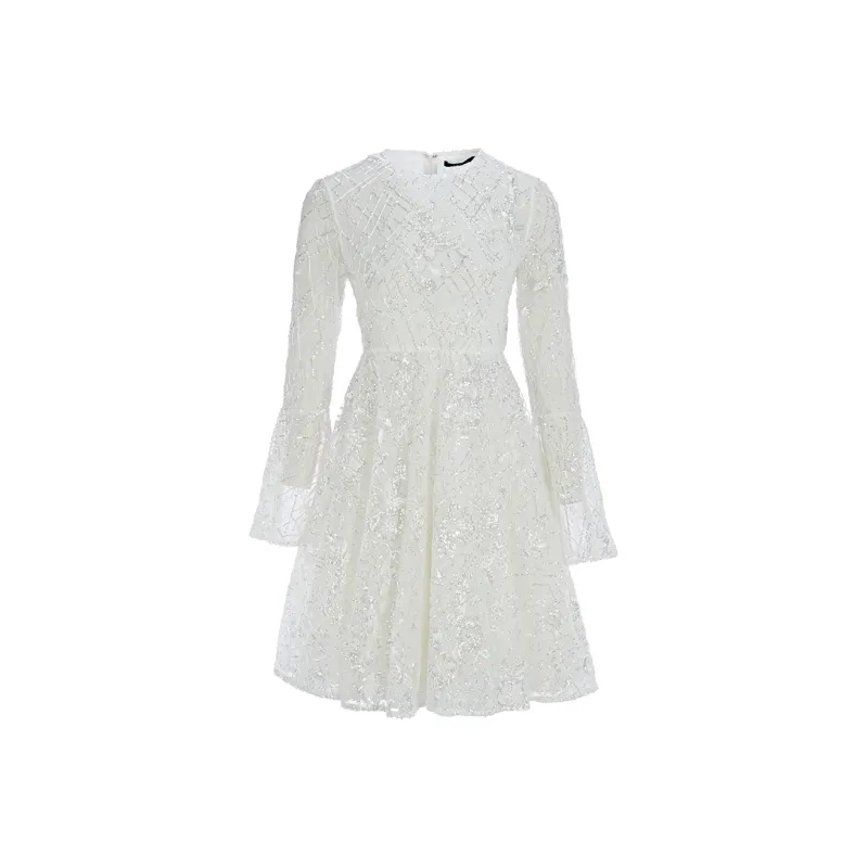 Marie Elie Long-Sleeved Dresses Women's White-0