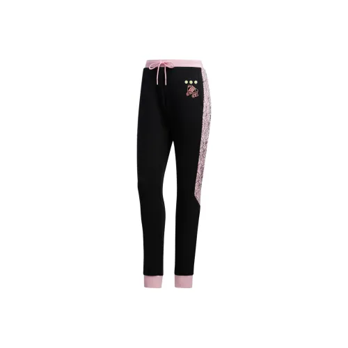 Adidas Neo W RADIO W TP Knitted Sports Pants Women's Pink/Black Color