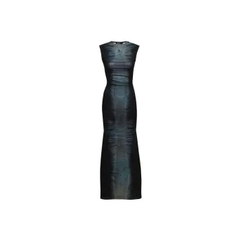 Misbhv Denim-print Sleeveless Maxi Dress