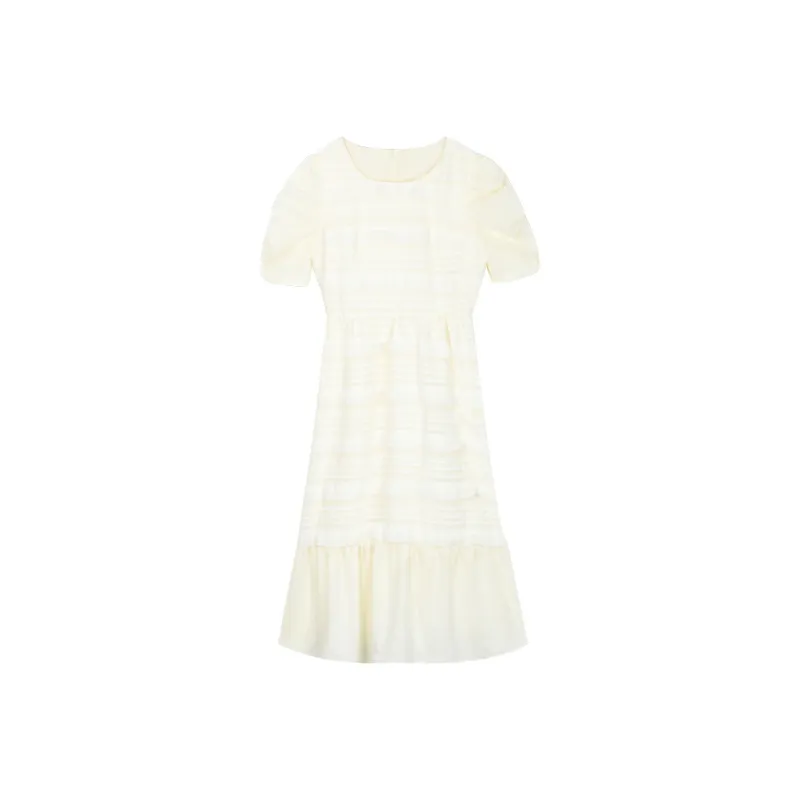 MISHOW Short Sleeved Dress Women's Apricot-0
