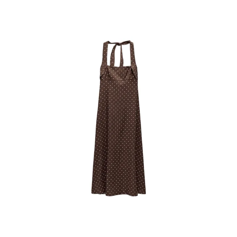 ZARA Sleeveless Dress Women's Brown-0