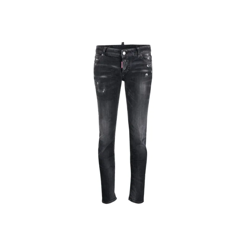 DSQUARED 2 Jennifer Straight-Leg Distressed Skinny Jeans-0