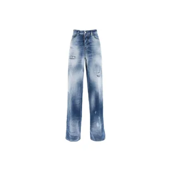 DSQUARED 2 Light Everglades Wash Traveller Distressed Jeans