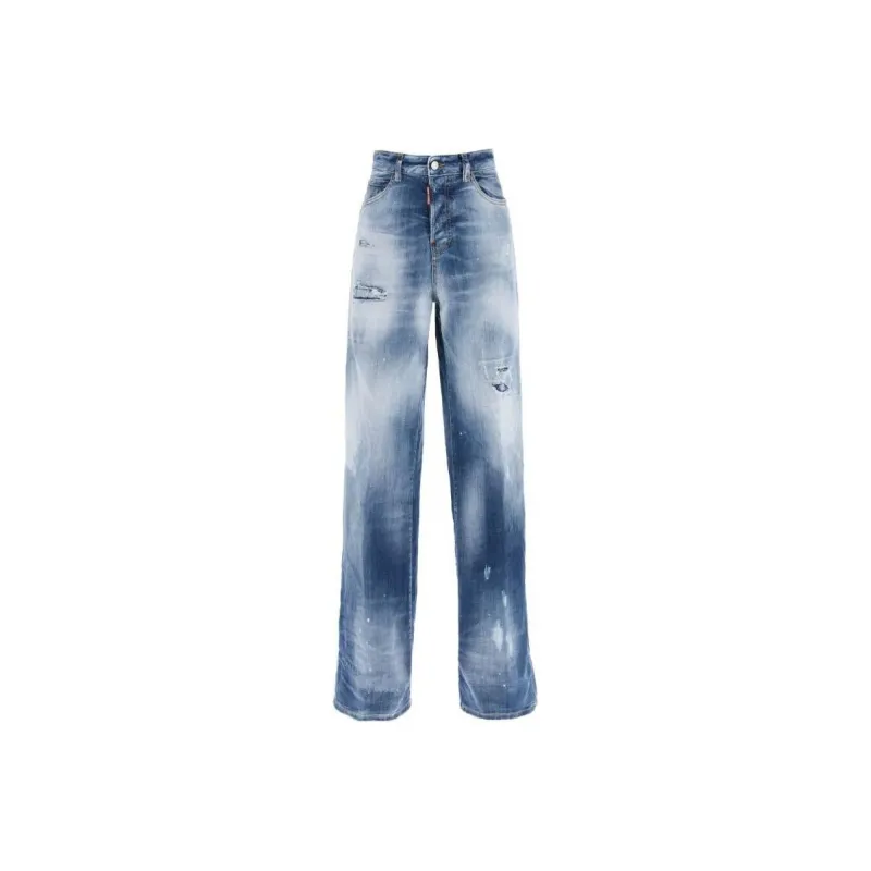 DSQUARED 2 Light Everglades Wash Traveller Distressed Jeans-0