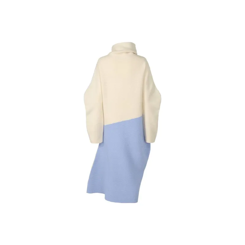 ISSEY MIYAKE Long-Sleeved Dresses Women's Blue With White Lettering-0