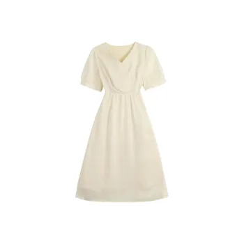 ABBY GODDESS Summer Short Sleeved Dresses Women's Creamy Rose