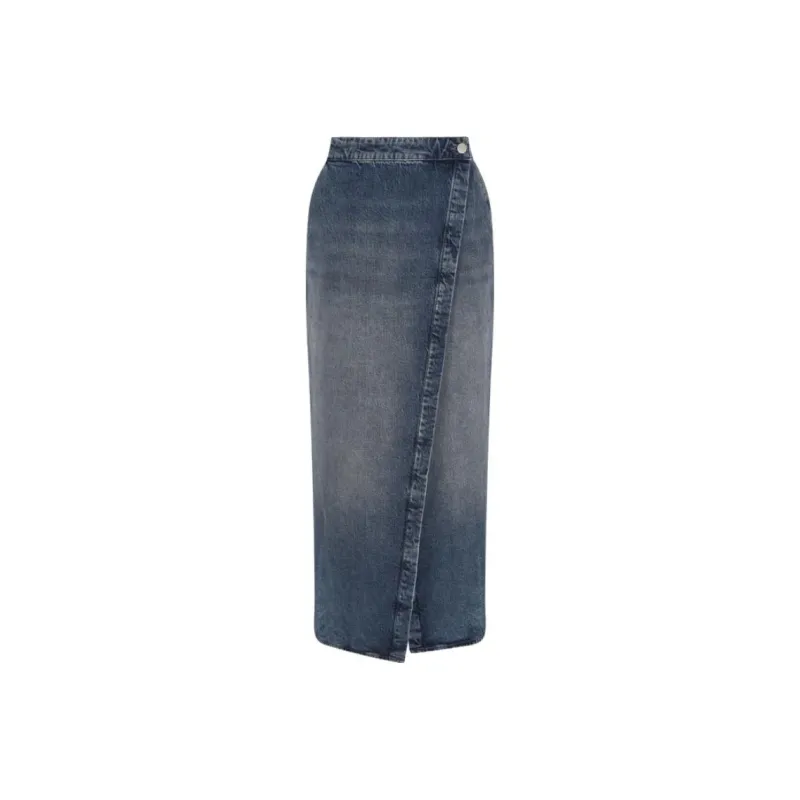 ARMANI EXCHANGEAE SS25 Denim Long Skirt Women's Dark Blue-0