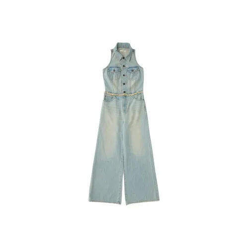 MOUSSY 111 라이트 블루 여성 점프수트