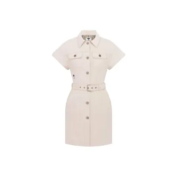 DIOR SS25 Short Sleeved Dress Women's Ecru