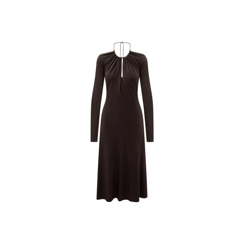 Ferragamo Long Crepe Dress-0