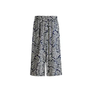 H&M Casual Pants Women's Marine Blue/White Pattern