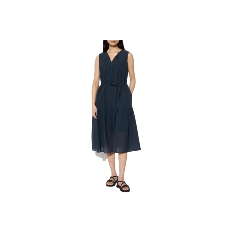 UNIQLO Sleeveless Dress Women's Navy Blue-0