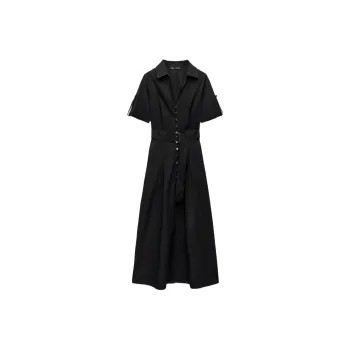 ZARA Short-Sleeved Dresses Women's Black