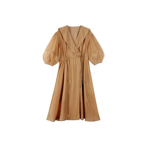 VERA VEINS Long-Sleeved Dresses Women's Autumn Leaf Color