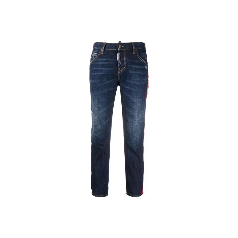 DSQUARED2 Logo Tape Cropped Jeans-0