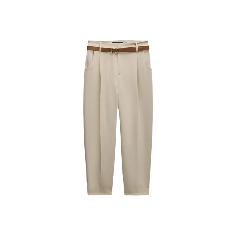 ZARA Casual Pants Women's Light Camel-0