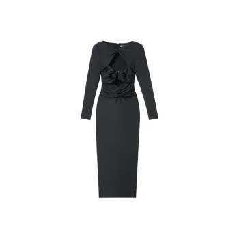 Self portrait Long Sleeved Dresses Women's Classic Black