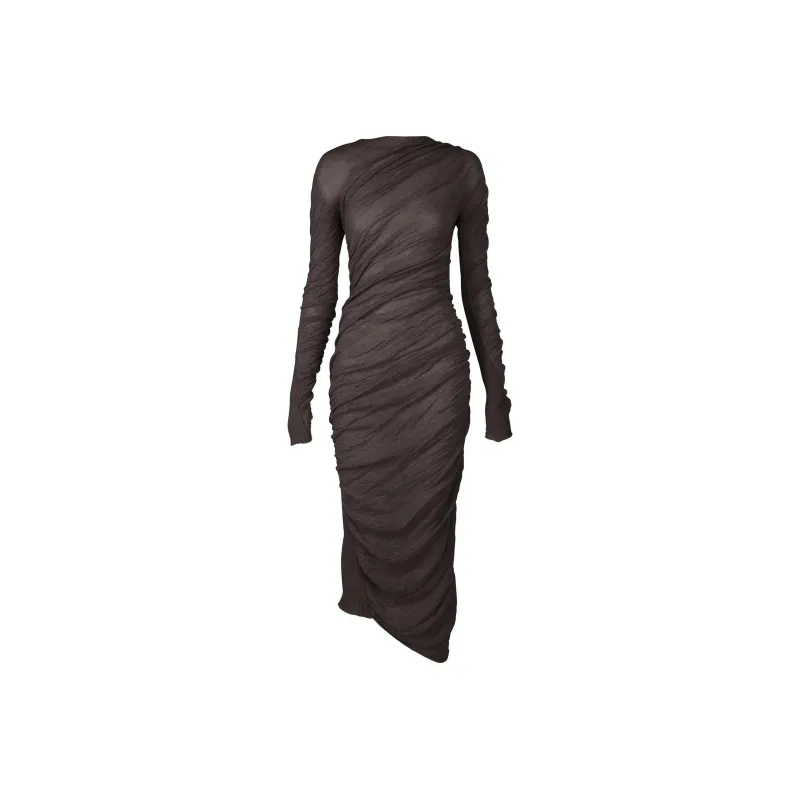 ISSEY MIYAKE Draped-design Cotton-blend Dress-0